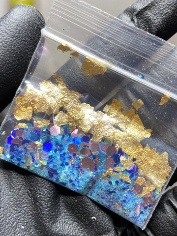 Glitter Blue Gold